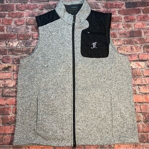 Turtleson Mens Golf Fleece Quilted Vest Size XL Gray Embroidered F Golf Club